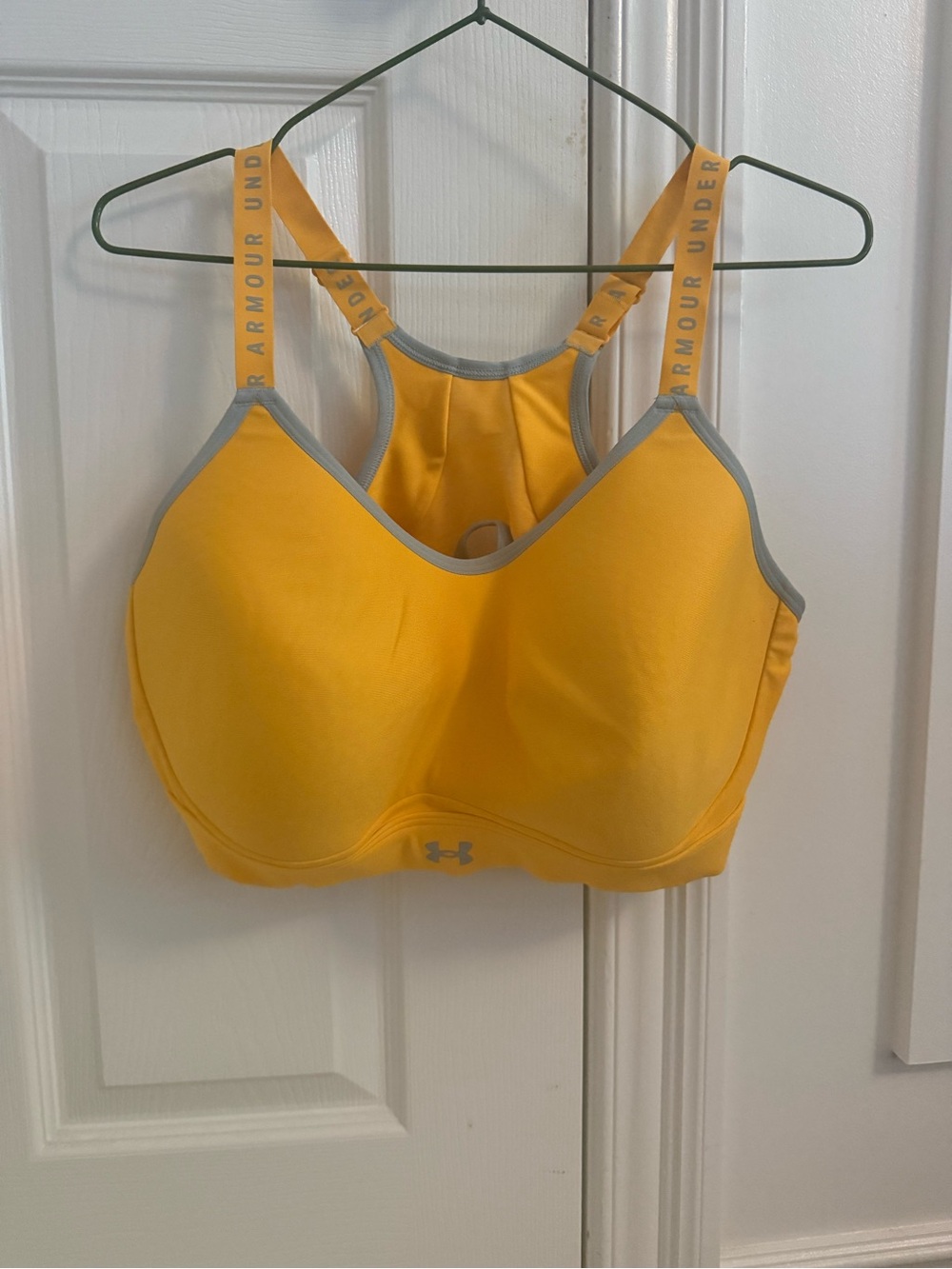 Under Armour Yellow & Gray High-Impact Racerback Sports Bra